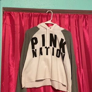 Pink Nation cropped hoodie